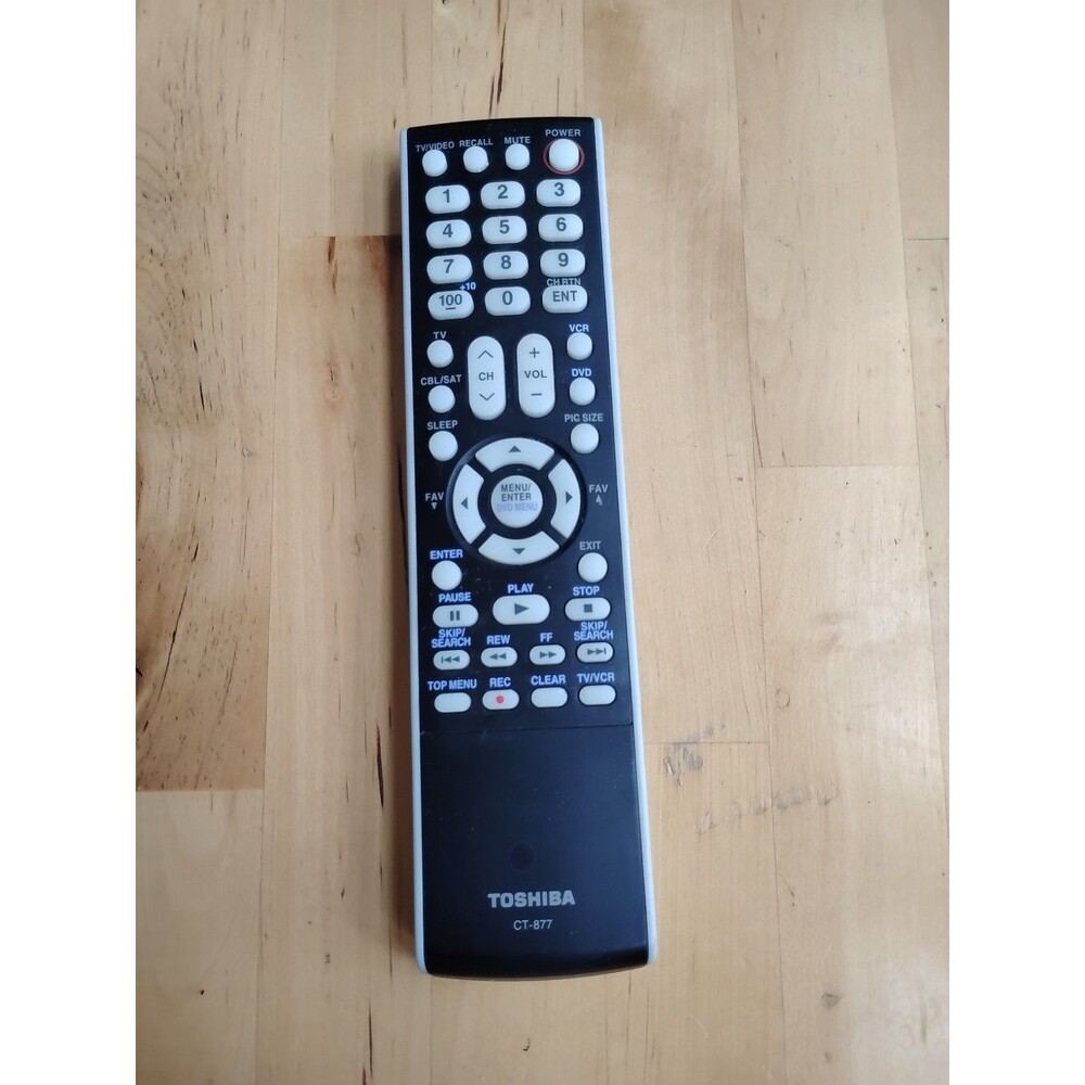 Toshiba Remote CT-877 Remote Used Black Tan Working Condition